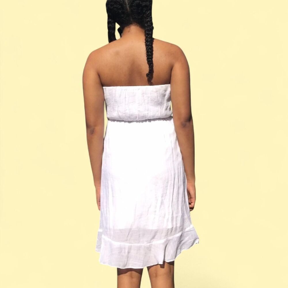 White Strapless Dress - Picture 2 of 4